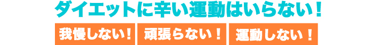 “ダイエットに辛い運動はいらない!