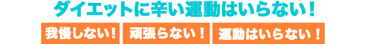 ダイエットに辛い運動はいらない！